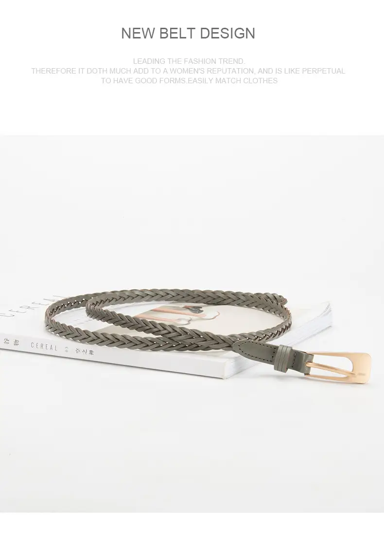 Women Twist Braided Belt Pitch Buckle All Match — feature 13