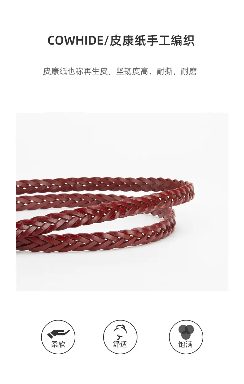 Women Twist Braided Belt Pitch Buckle All Match — feature 5
