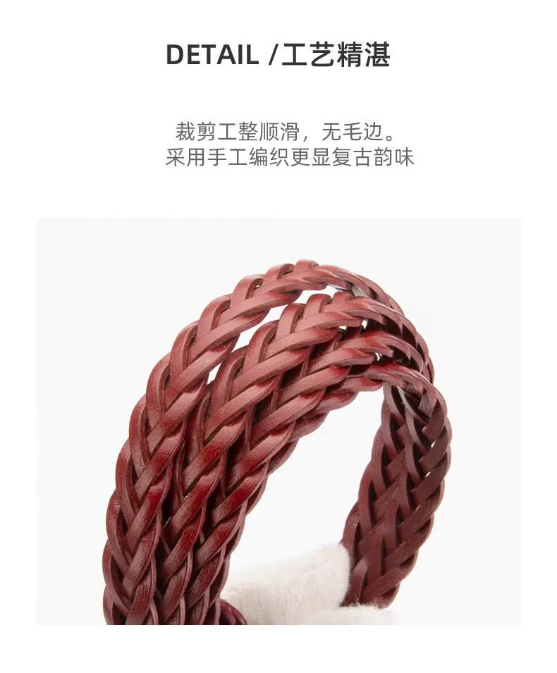 Women Twist Braided Belt Pitch Buckle All Match — feature 7