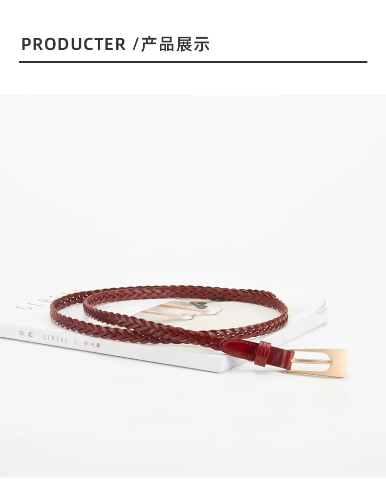 Women Twist Braided Belt Pitch Buckle All Match — feature 9