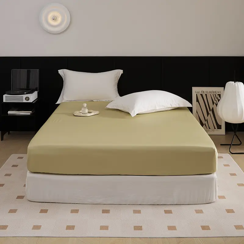 100-Count Xinjiang Long-Staple Cotton Fitted Sheet, Single Piece, Pure Cotton, Satin Bed Cover, Mattress Protector, Bed Cover