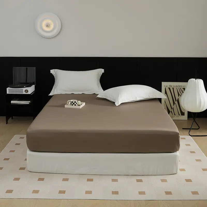 100-Count Xinjiang Long-Staple Cotton Fitted Sheet, Single Piece, Pure Cotton, Satin Bed Cover, Mattress Protector, Bed Cover