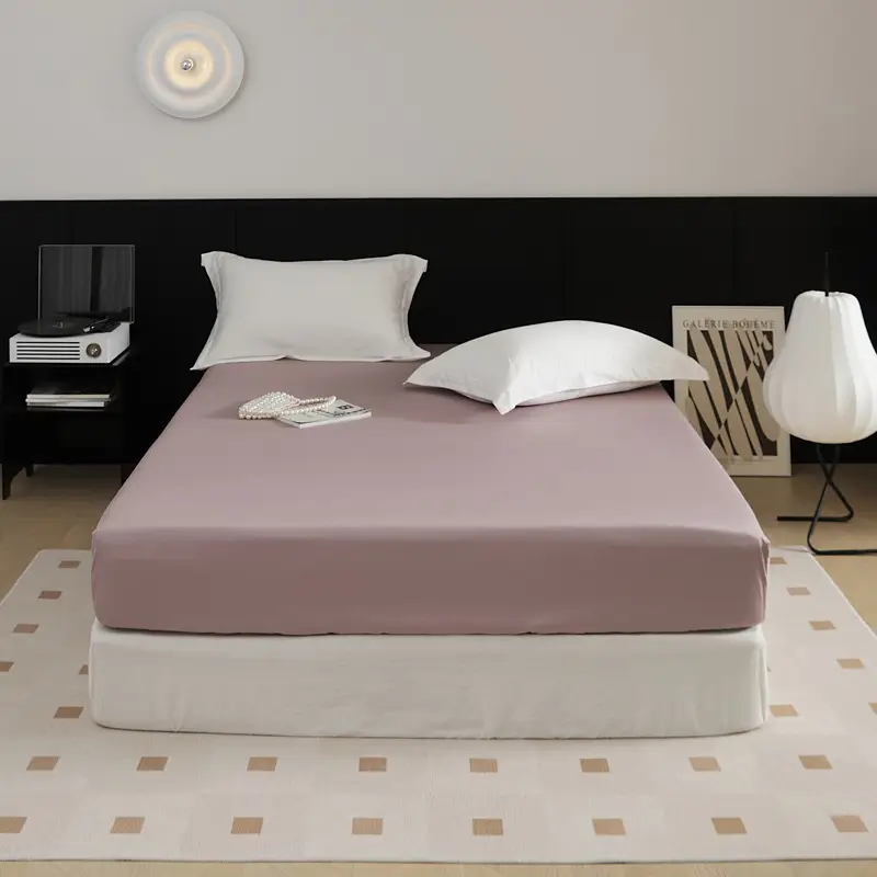 100-Count Xinjiang Long-Staple Cotton Fitted Sheet, Single Piece, Pure Cotton, Satin Bed Cover, Mattress Protector, Bed Cover