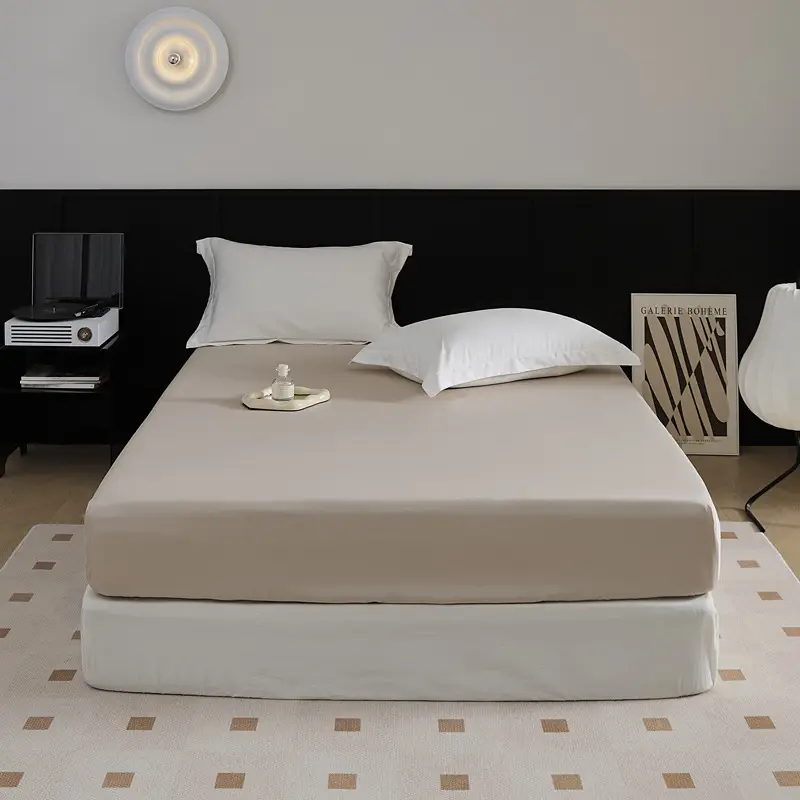 100-Count Xinjiang Long-Staple Cotton Fitted Sheet, Single Piece, Pure Cotton, Satin Bed Cover, Mattress Protector, Bed Cover