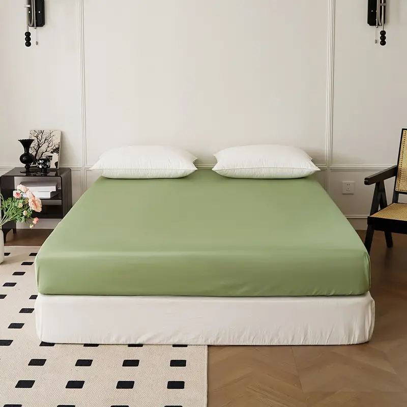 100-Count Xinjiang Long-Staple Cotton Fitted Sheet, Single Piece, Pure Cotton, Satin Bed Cover, Mattress Protector, Bed Cover