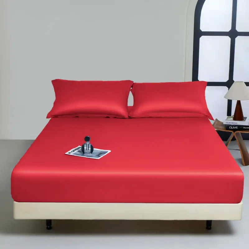 100-Count Xinjiang Long-Staple Cotton Fitted Sheet, Single Piece, Pure Cotton, Satin Bed Cover, Mattress Protector, Bed Cover
