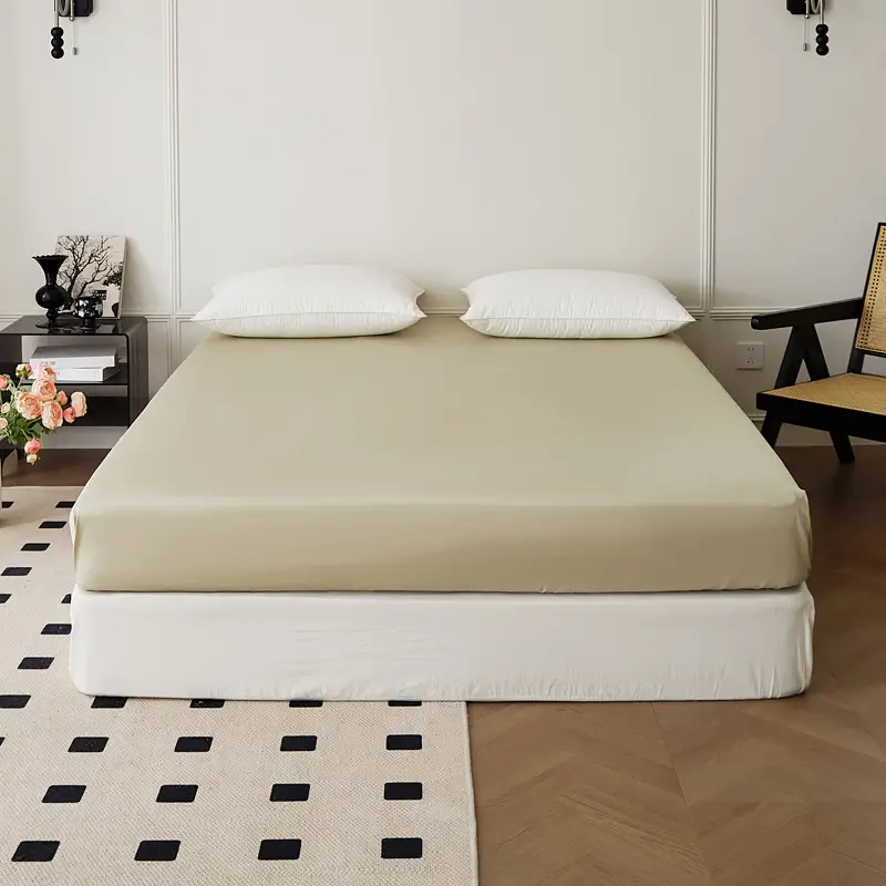 100-Count Xinjiang Long-Staple Cotton Fitted Sheet, Single Piece, Pure Cotton, Satin Bed Cover, Mattress Protector, Bed Cover