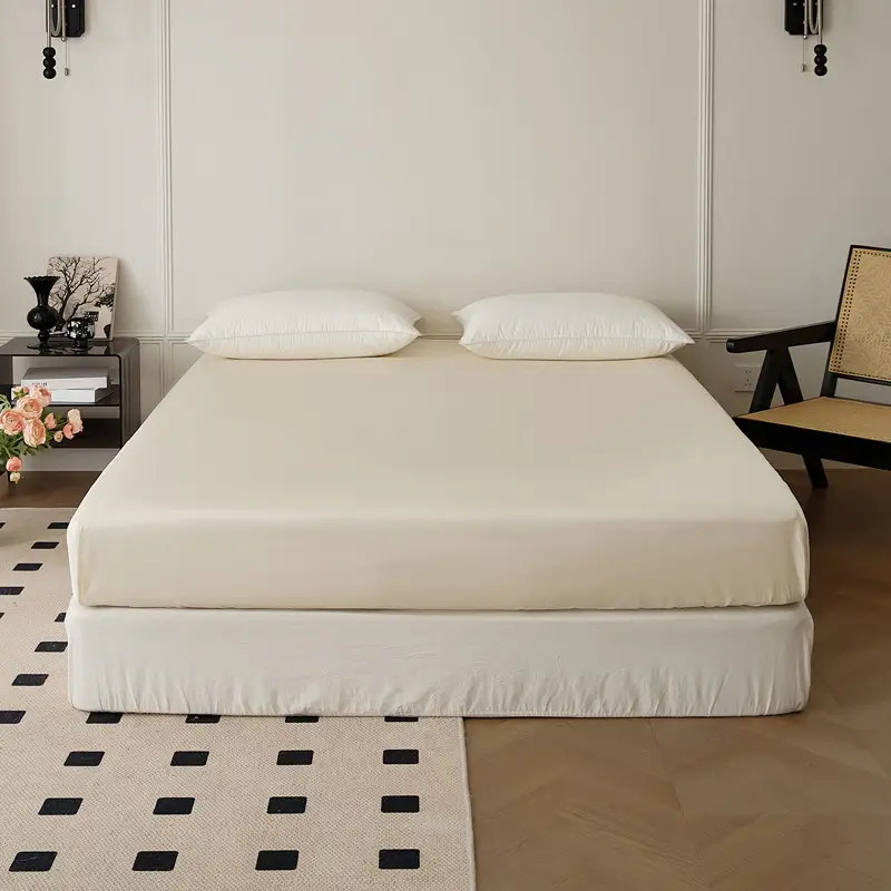 100-Count Xinjiang Long-Staple Cotton Fitted Sheet, Single Piece, Pure Cotton, Satin Bed Cover, Mattress Protector, Bed Cover