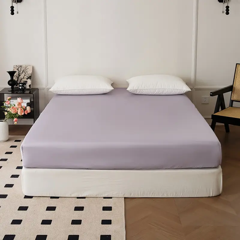 100-Count Xinjiang Long-Staple Cotton Fitted Sheet, Single Piece, Pure Cotton, Satin Bed Cover, Mattress Protector, Bed Cover