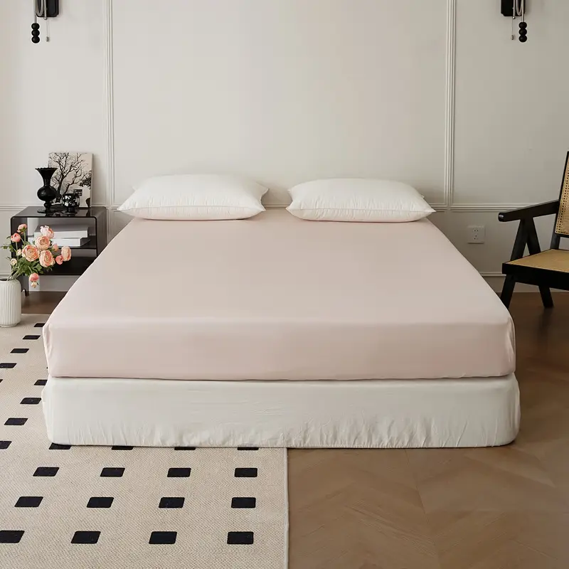 100-Count Xinjiang Long-Staple Cotton Fitted Sheet, Single Piece, Pure Cotton, Satin Bed Cover, Mattress Protector, Bed Cover