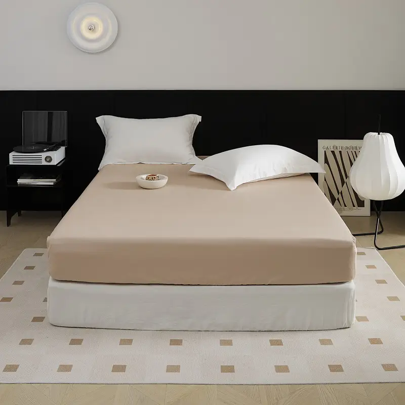 100-Count Xinjiang Long-Staple Cotton Fitted Sheet, Single Piece, Pure Cotton, Satin Bed Cover, Mattress Protector, Bed Cover