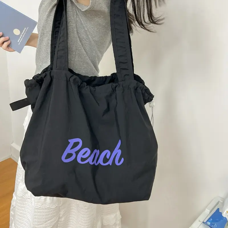 Women Canvas Shoulder Bag 2025 New Letter Artistic Design - Image 6
