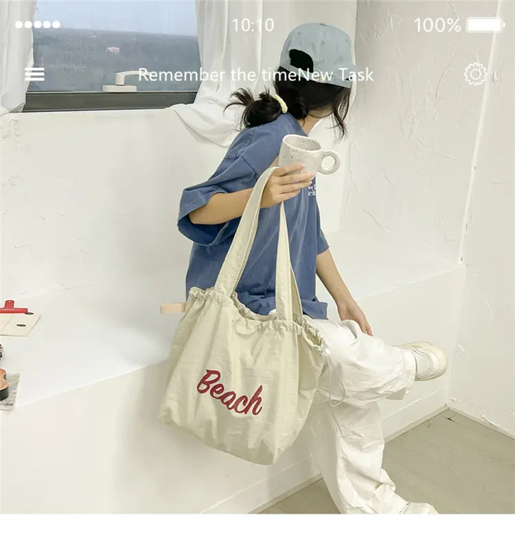 Women Canvas Shoulder Bag 2025 New Letter Artistic Design — feature 11