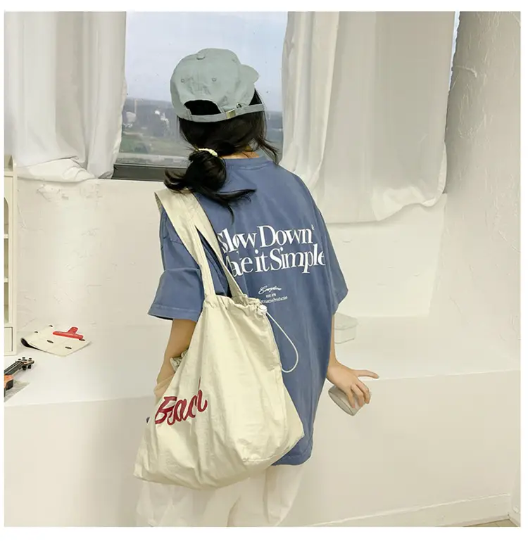 Women Canvas Shoulder Bag 2025 New Letter Artistic Design — feature 19