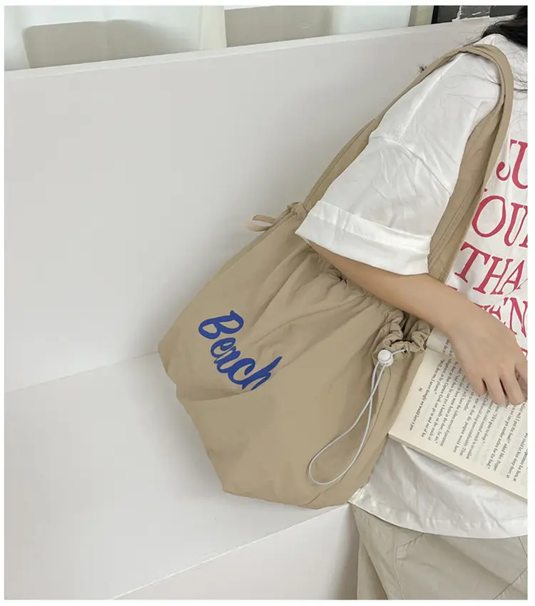 Women Canvas Shoulder Bag 2025 New Letter Artistic Design — feature 22