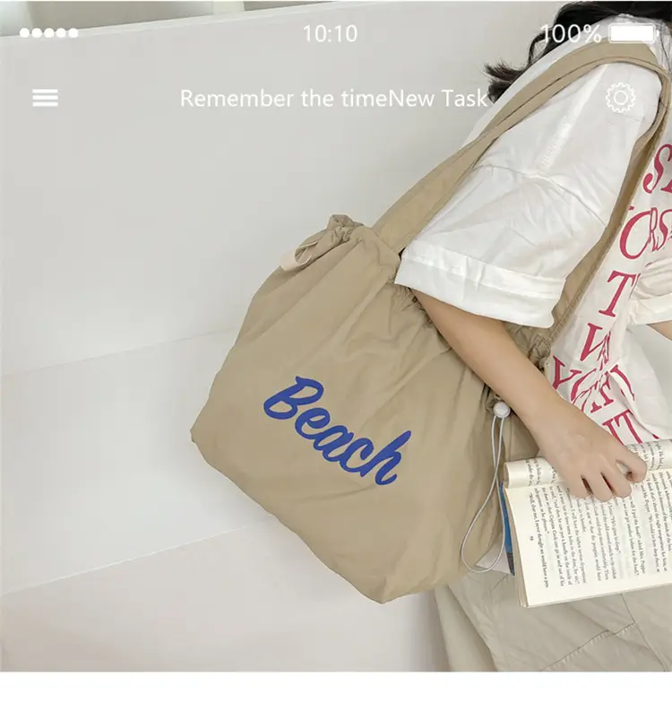 Women Canvas Shoulder Bag 2025 New Letter Artistic Design — feature 23