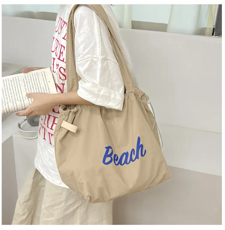 Women Canvas Shoulder Bag 2025 New Letter Artistic Design — feature 26