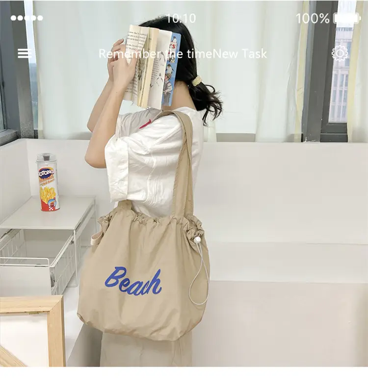 Women Canvas Shoulder Bag 2025 New Letter Artistic Design — feature 28