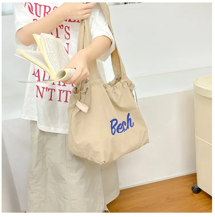 Women Canvas Shoulder Bag 2025 New Letter Artistic Design — feature 29