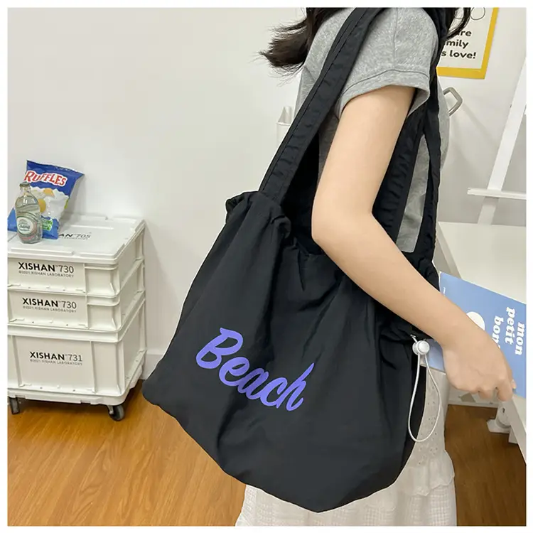 Women Canvas Shoulder Bag 2025 New Letter Artistic Design — feature 31