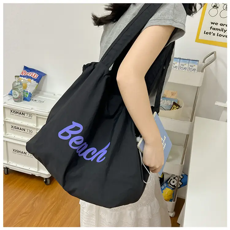 Women Canvas Shoulder Bag 2025 New Letter Artistic Design — feature 32