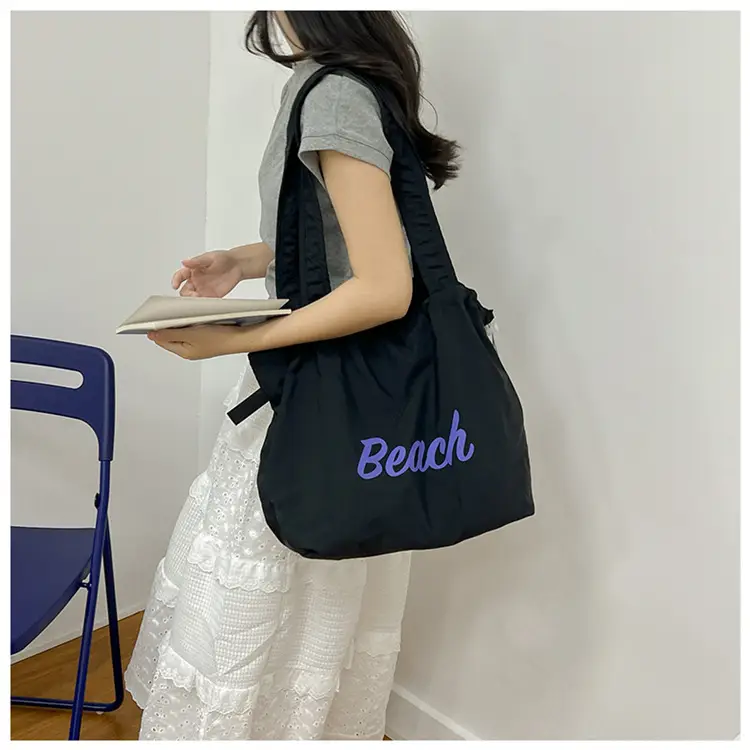 Women Canvas Shoulder Bag 2025 New Letter Artistic Design — feature 34