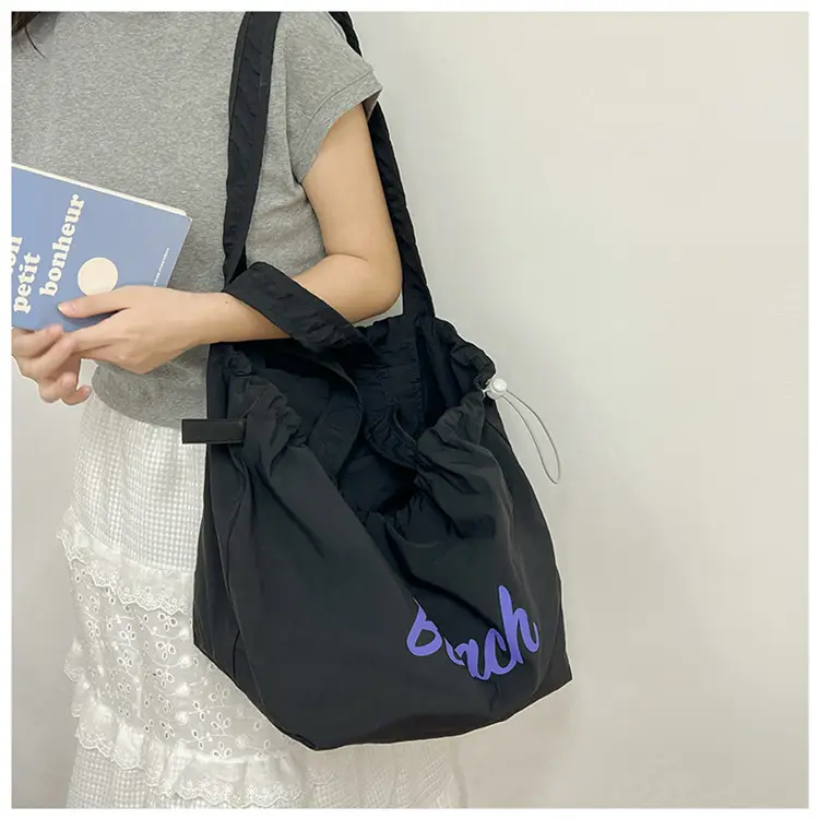 Women Canvas Shoulder Bag 2025 New Letter Artistic Design — feature 36