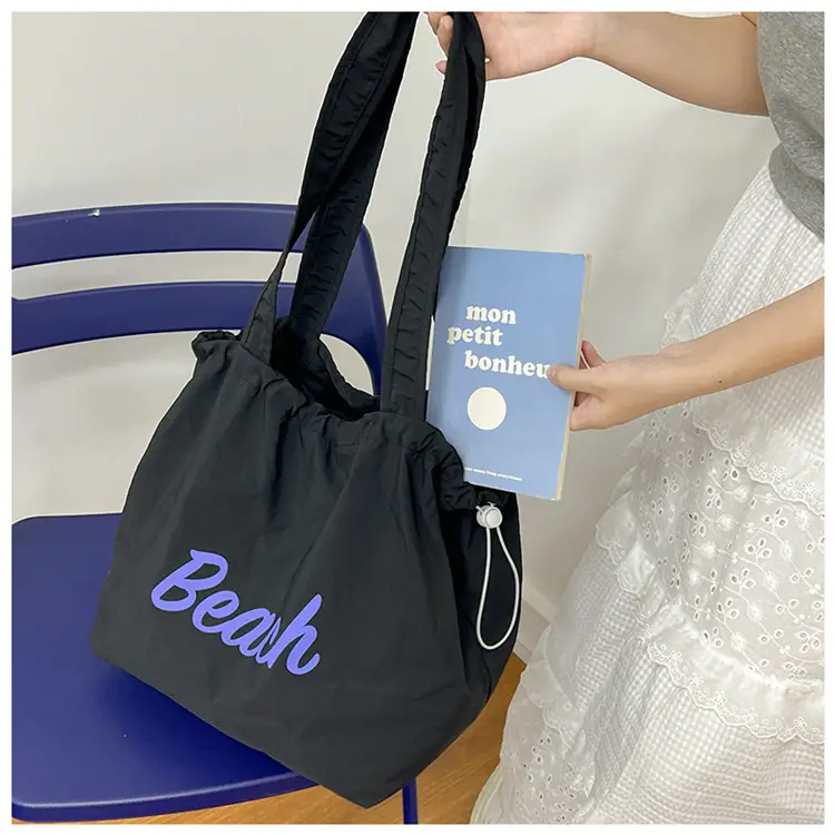 Women Canvas Shoulder Bag 2025 New Letter Artistic Design — feature 37