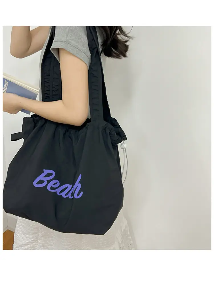 Women Canvas Shoulder Bag 2025 New Letter Artistic Design — feature 4
