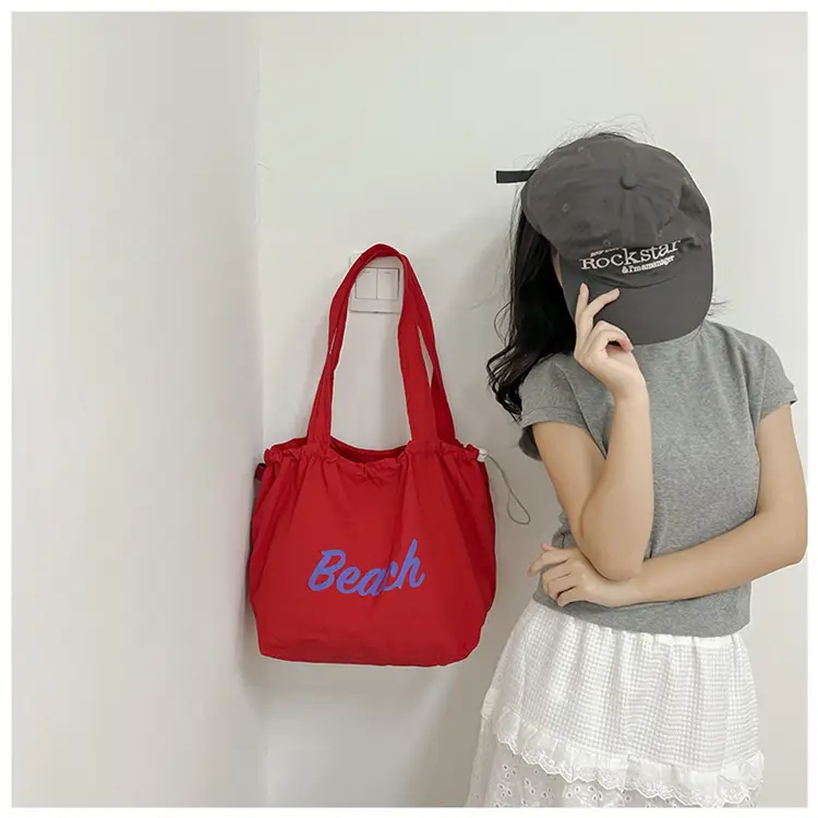 Women Canvas Shoulder Bag 2025 New Letter Artistic Design — feature 41