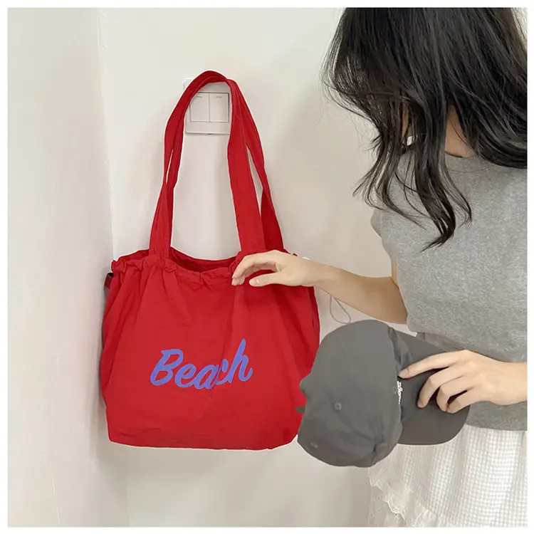 Women Canvas Shoulder Bag 2025 New Letter Artistic Design — feature 42