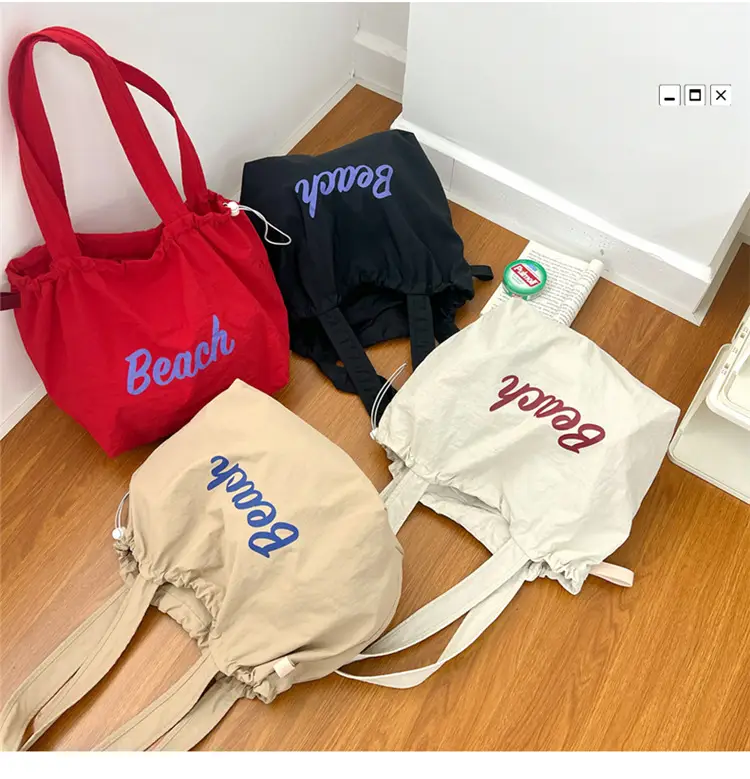 Women Canvas Shoulder Bag 2025 New Letter Artistic Design — feature 44