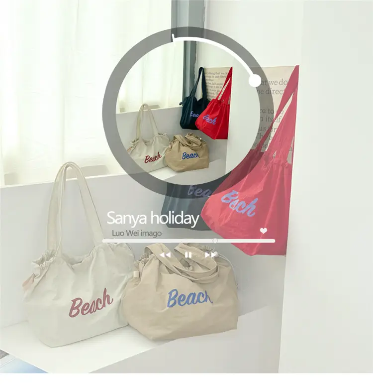 Women Canvas Shoulder Bag 2025 New Letter Artistic Design — feature 45