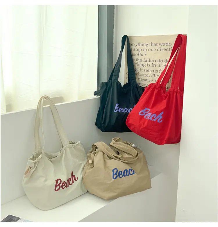 Women Canvas Shoulder Bag 2025 New Letter Artistic Design — feature 46