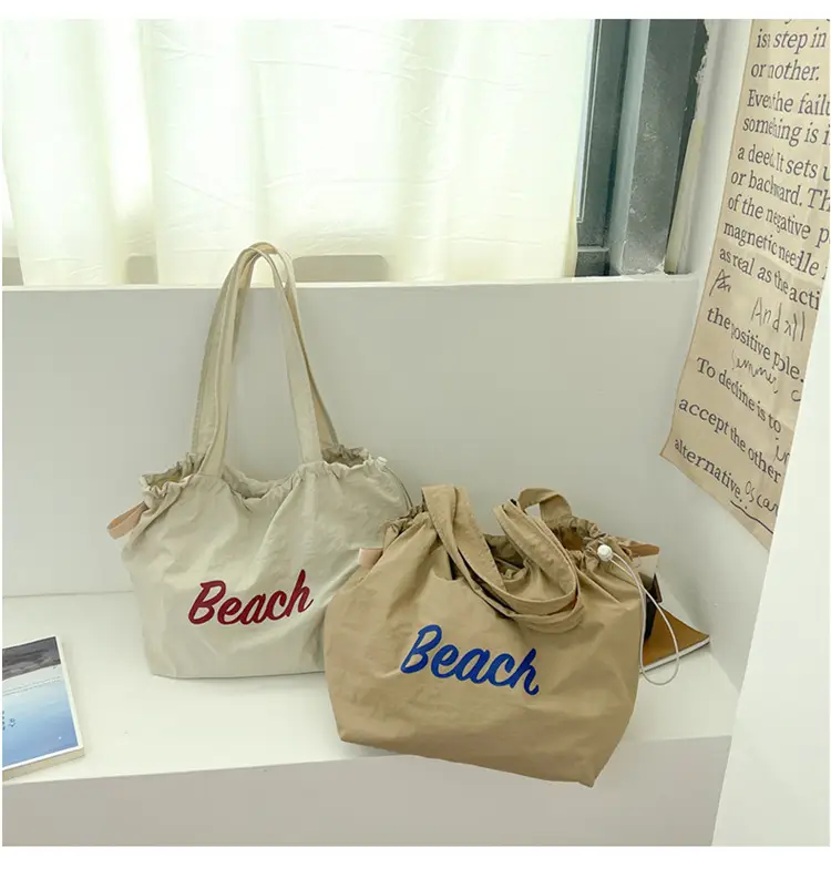 Women Canvas Shoulder Bag 2025 New Letter Artistic Design — feature 48