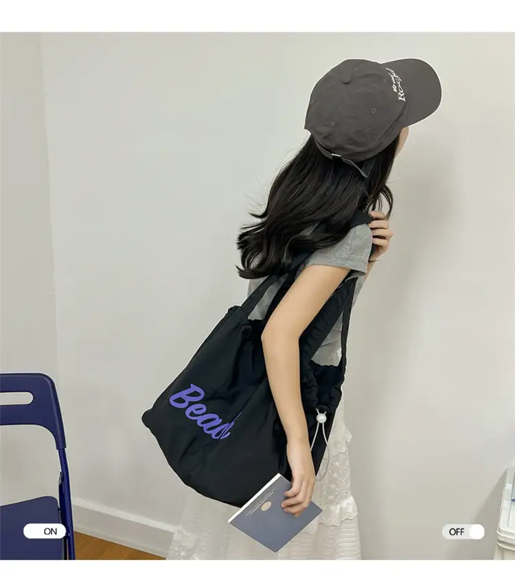 Women Canvas Shoulder Bag 2025 New Letter Artistic Design — feature 6