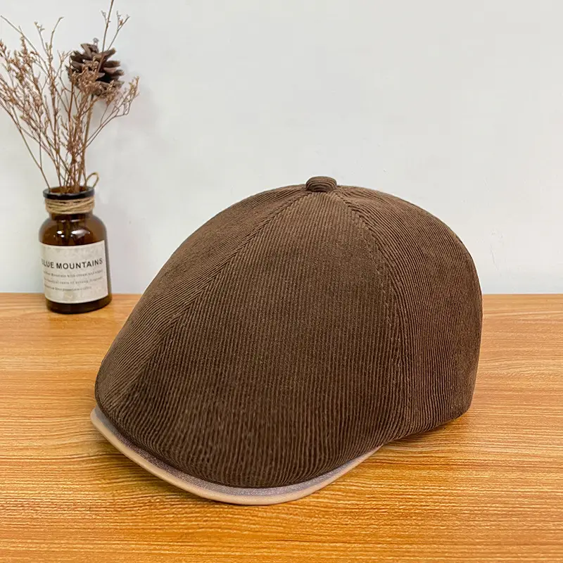 Women's Corduroy British Retro Beret Hat Autumn Winter