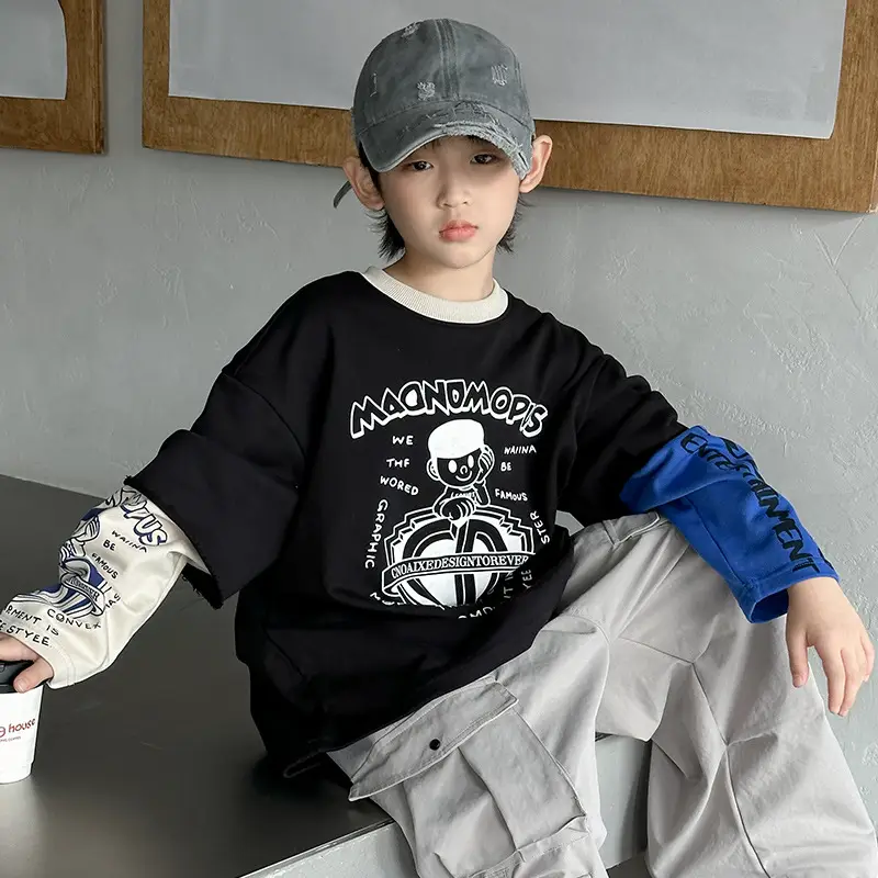 Boys Long Sleeve T-Shirt Black Spring 2025 - Image 2