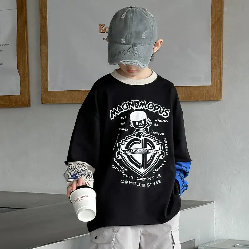 Boys Long Sleeve T-Shirt Black Spring 2025 - Image 3
