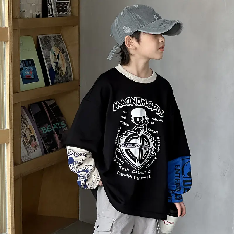 Boys Long Sleeve T-Shirt Black Spring 2025 - Image 4
