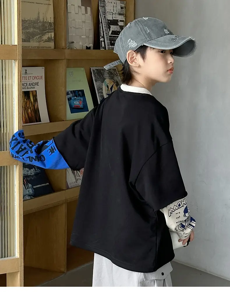 Boys Long Sleeve T-Shirt Black Spring 2025 — feature 13