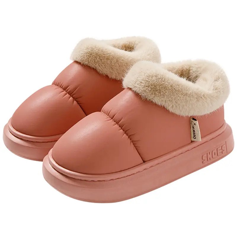 Bug Rabbit Autumn and Winter Cotton Slippers Women's Home Warm and Comfortable Thick-soled fleece-lined Non-slip Bag Heel Outer Wearing Cotton Shoes for Men