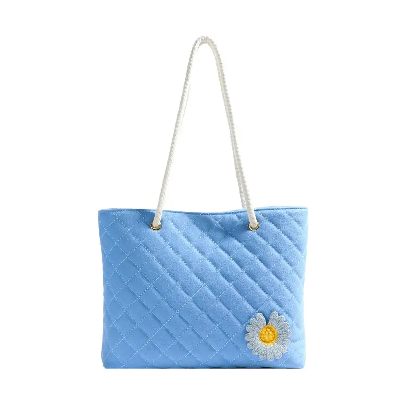 Women Quilted Sunflower Shoulder Bag Yellow 2024 - Image 8