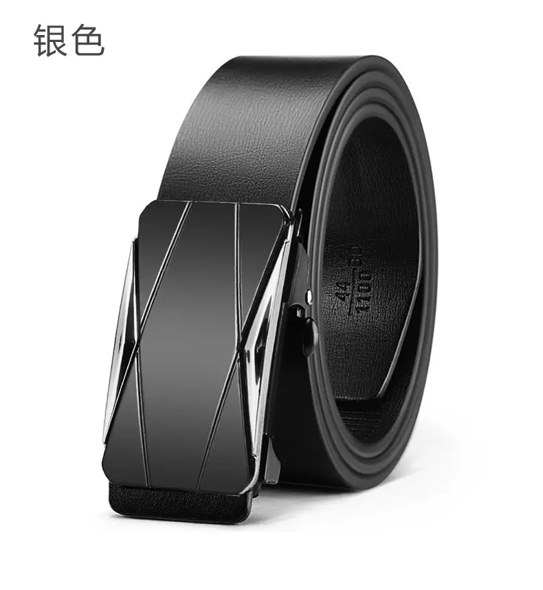 Men's Black Gold Logo Belt with Toothless Buckle — feature 15