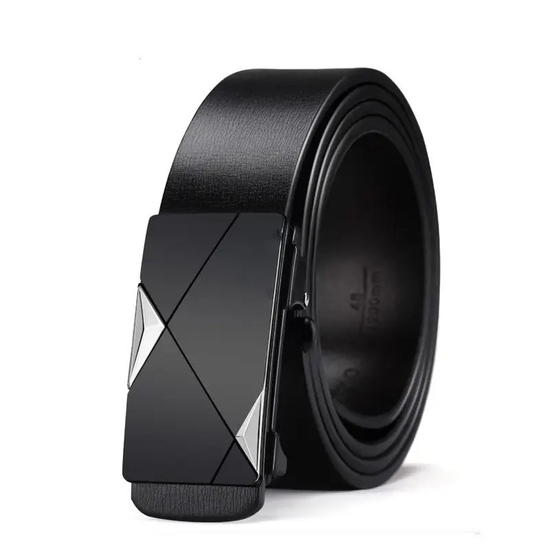 Men's Black Gold Logo Belt with Toothless Buckle - Image 11