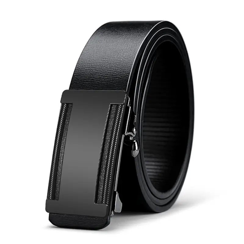 Men's Black Gold Logo Belt with Toothless Buckle - Image 16
