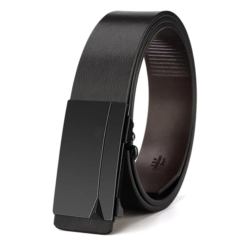 Men's Black Gold Logo Belt with Toothless Buckle - Image 17