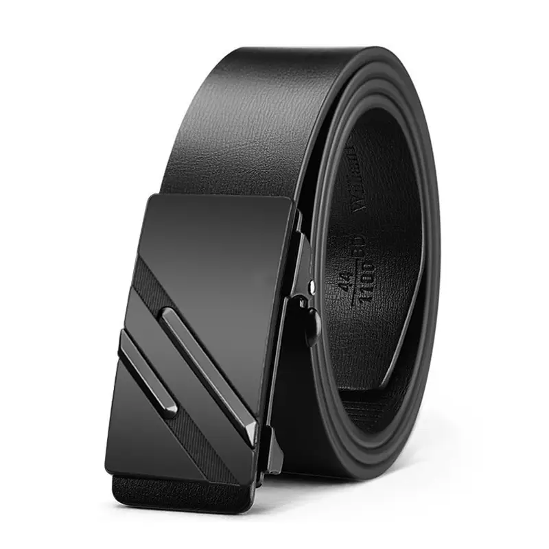 Men's Black Gold Logo Belt with Toothless Buckle - Image 4