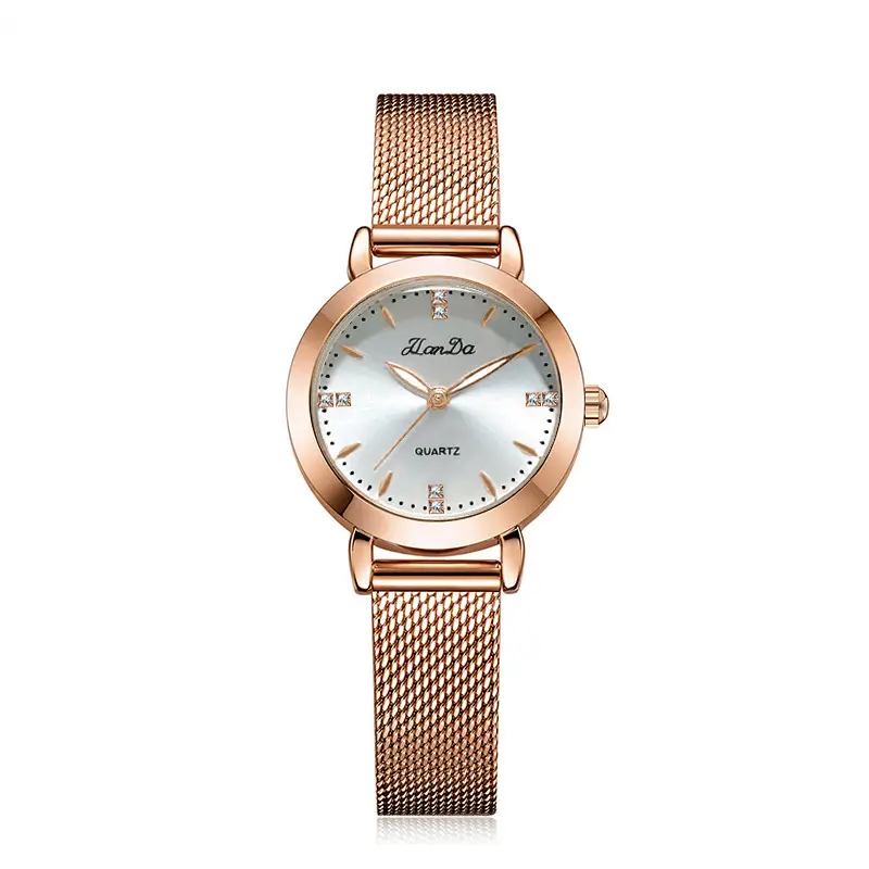 Women's Rose Gold Quartz Watch with Bracelet Set