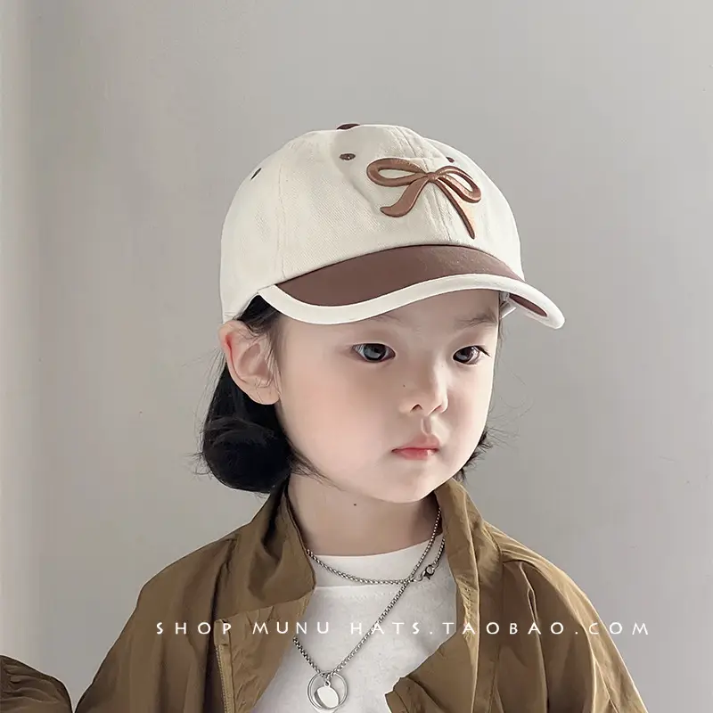 Kids Baseball Cap with Bow Korean Style Sunscreen Cap - Image 5